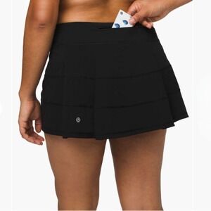 Lululemon Pace Rival Skirt Skort Sz 14‎ Regular Black Pickleball Tennis Golf Run
